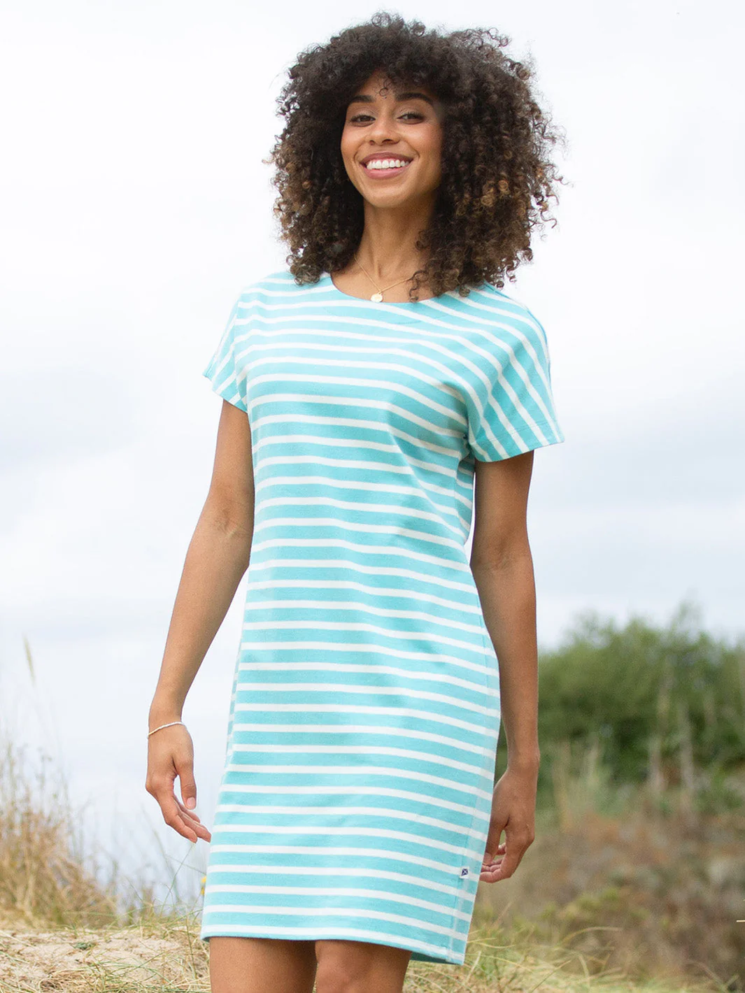 Alum Jersey Kleid Lagune Streifen - Image 3