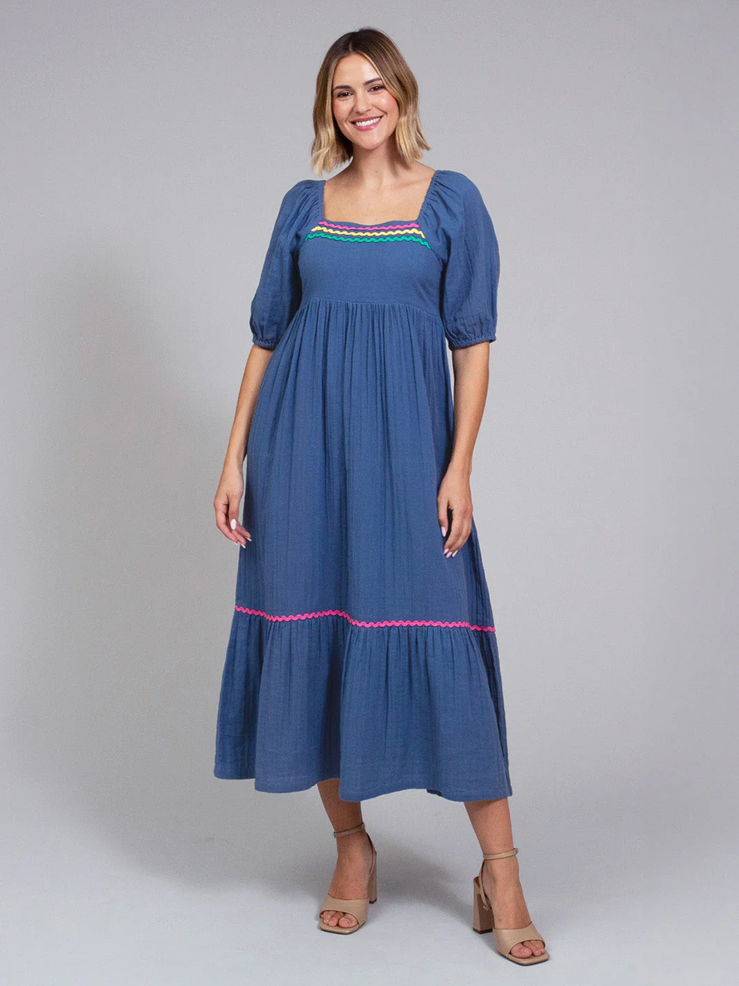 Cattistock Musselin Mit Wellenband Kleid Navy