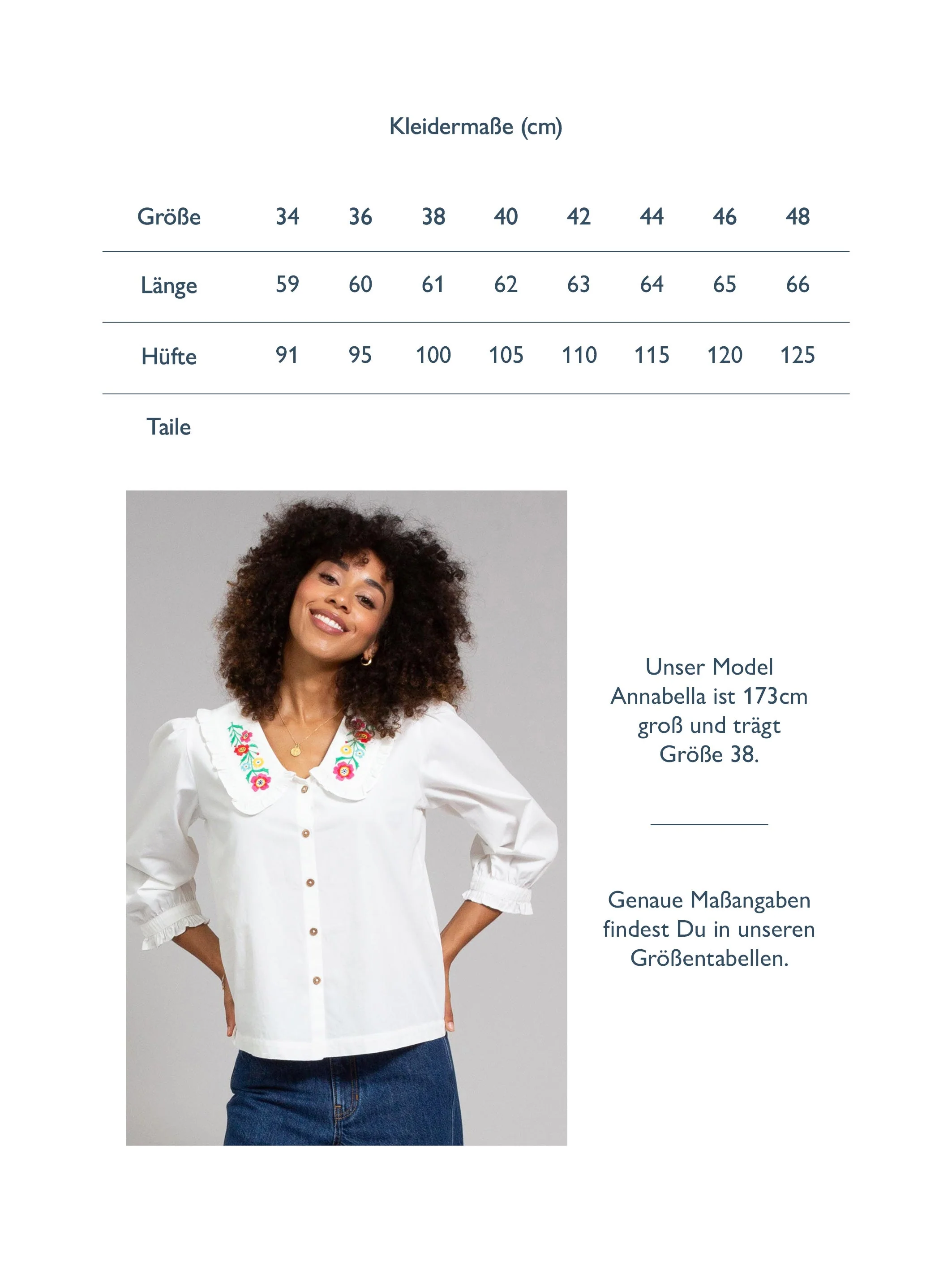Crendell Bestickter Kragen Popelin Bluse - Image 7