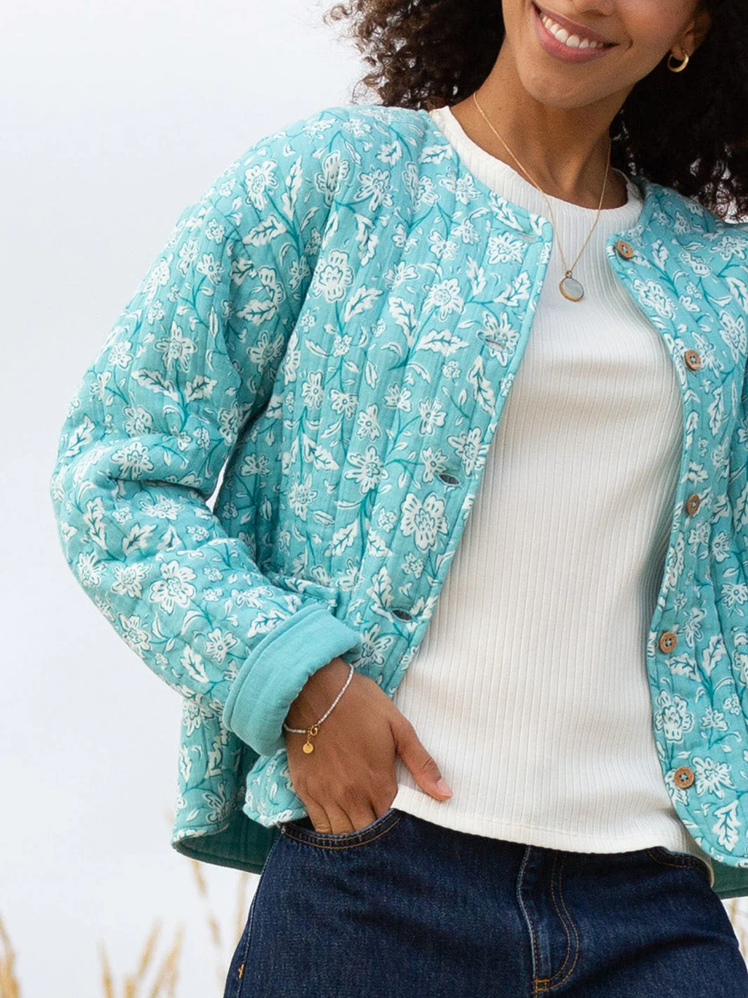 Harbin Gesteppte Jacke Ocean Bloom - Image 4