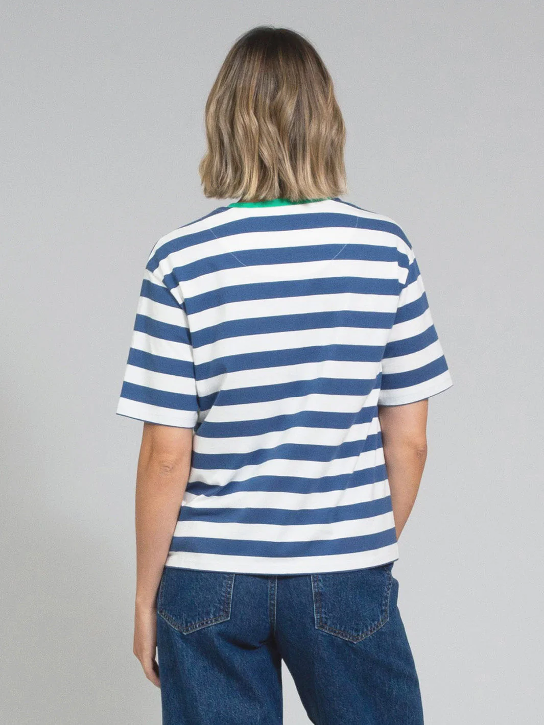 Oxbridge Jersey Shirt Navy Streifen - Image 4