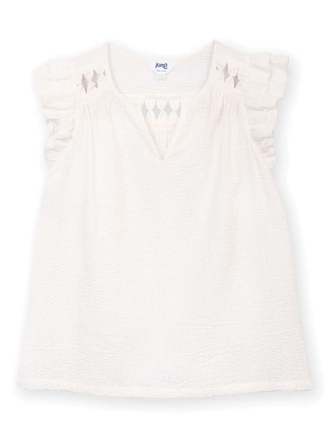 Turnworth Seersucker Bluse Naturweiß - Image 2